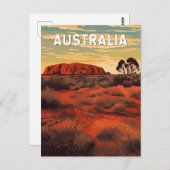 Australien Illustration Travel Art Vintag Postkarte (Vorne/Hinten)