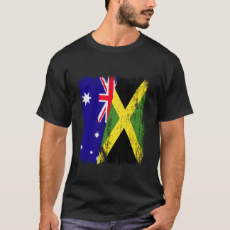 Australien Jamaika Halbflagge Australischer Jamaik T-Shirt