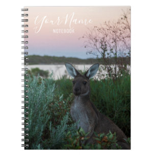 Australien Kangaroo Animal Wildlife Sunset Nature Notizblock