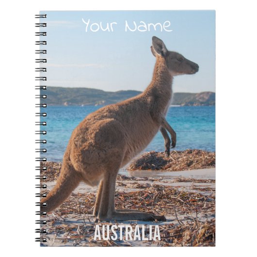 Australien Kangaroo auf dem Beach Foto Notizblock (Vorderseite)