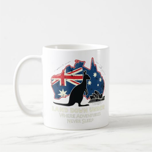 Australien Kangaroo Aussies landen unter Kaffeetasse (Links)