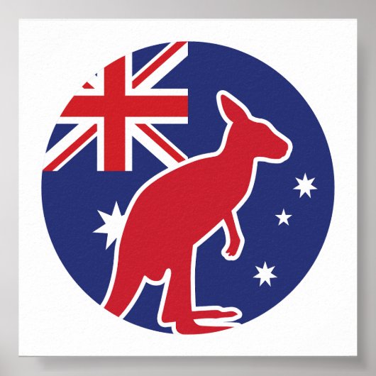 Australien Kangaroo Australische Nationale Tierfla Poster (Vorne)
