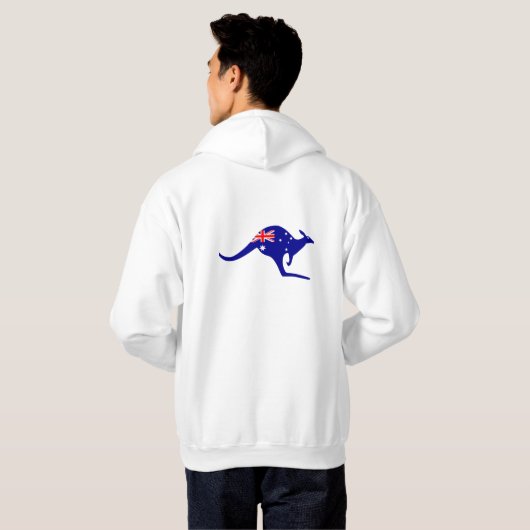 Australien Kangaroo & Flag Hoodie (Schwarz voll)