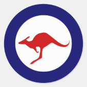 Australien Kangaroo Militärflugbahn Runder Aufkleber (Vorderseite)
