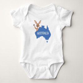Australien Kangaroo mit Australien Karte Baby Strampler