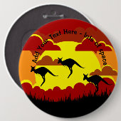 Australien Kangaroo Red Black Yellow Large Abzeich Button (Vorne & Hinten)