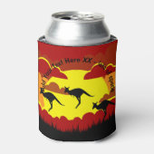 Australien Kangaroo Red Black Yellow Stubby Holder Dosenkühler (Kanne Vorderseite)