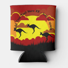 Australien Kangaroo Red Black Yellow Stubby Holder Dosenkühler