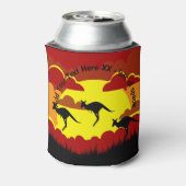 Australien Kangaroo Red Black Yellow Stubby Holder Dosenkühler (Kanne Rückseite)