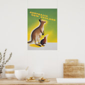 Australien Kangaroo Retro Vintage Travel Poster (Küche)