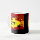 Australien Kangaroo Rotes Schwarzes Gelb Kaffeetasse (Vorderseite Links)