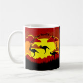 Australien Kangaroo Rotes Schwarzes Gelb Kaffeetasse (Links)