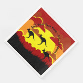 Australien Kangaroo Rotes Schwarzes Gelbes Serviet Serviette (Ecke)