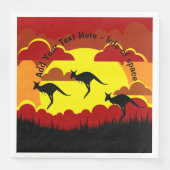 Australien Kangaroo Rotes Schwarzes Gelbes Serviet Serviette (Vorderseite)