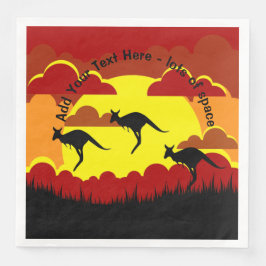 Australien Kangaroo Rotes Schwarzes Gelbes Serviet Serviette
