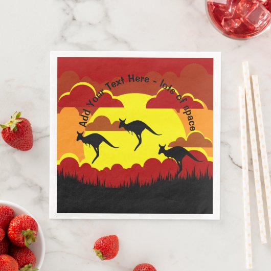 Australien Kangaroo Rotes Schwarzes Gelbes Serviet Serviette (Beispiel)