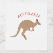 Australien Kangaroo Weinetikett (Einzelnes Label)