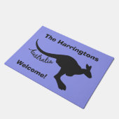 Australien Kangaroo Zoll Text & Farbe Türmatte (Schrägansicht)