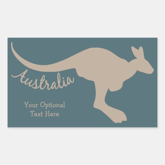 Australien Kangaroo Zollaufkleber Rechteckiger Aufkleber (Vorderseite)