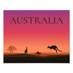 Australien Kangaroos Foto Poster Print