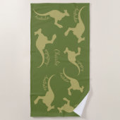 Australien Kangaroos individuelle Name Strandtuch (Vorderseite)