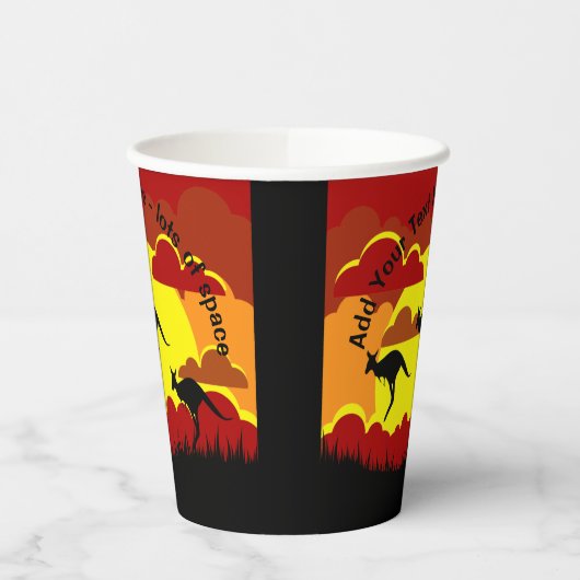Australien Kangaroos Red Black Yellow Paper Cups Pappbecher (Links)