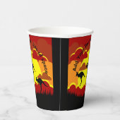 Australien Kangaroos Red Black Yellow Paper Cups Pappbecher (Rechts)