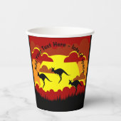Australien Kangaroos Red Black Yellow Paper Cups Pappbecher (Vorderseite)