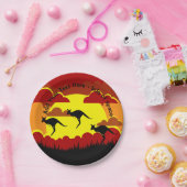 Australien Kangaroos Red Black Yellow small 7" Pappteller (Party)