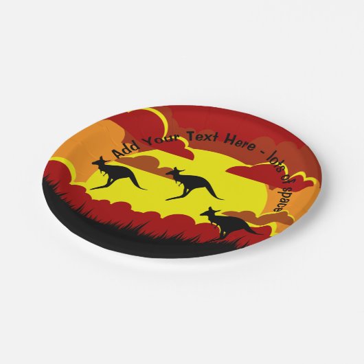 Australien Kangaroos Red Black Yellow small 7" Pappteller (Schrägansicht)