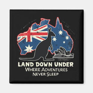 Australien Känguru Aussies Land Down Under Magnet
