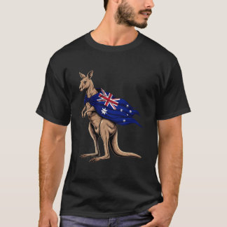 Australien Känguru Australische Flagge Langarm 3 T-Shirt