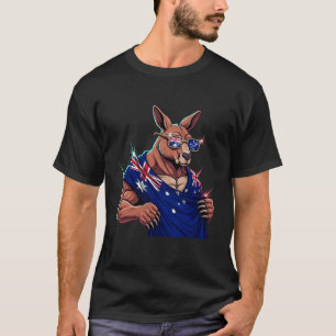 Australien Känguru Australische Flagge T-Shirt