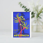 Australien, Känguru, australische Wildblumen Postkarte (Stehend Vorderseite)
