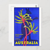 Australien, Känguru, australische Wildblumen Postkarte (Vorne/Hinten)