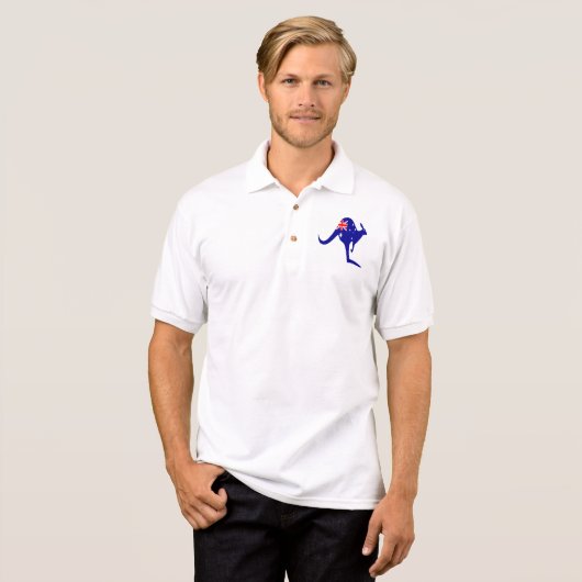 Australien-Känguru-Flagge Polo Shirt (Vorne ganz)