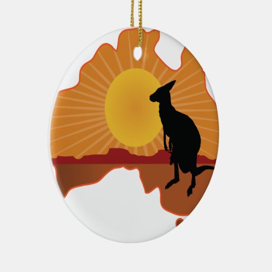 Australien-Känguru Keramikornament (Rechts)