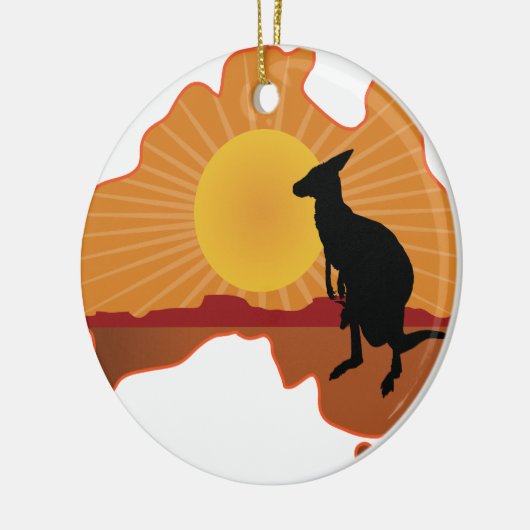 Australien-Känguru Keramikornament (Links)