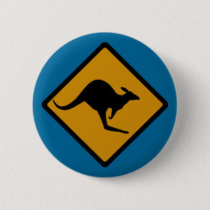 Australien-Känguru-Überfahrt-Zeichen Button