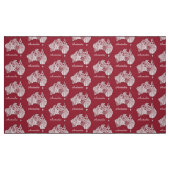 Australien Karte Art Doodle Stoff (Fat Quarter (45,7 x 55,9 cm))