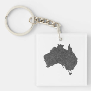 Australien Karte Design mit versteckten Grenzen Schlüsselanhänger