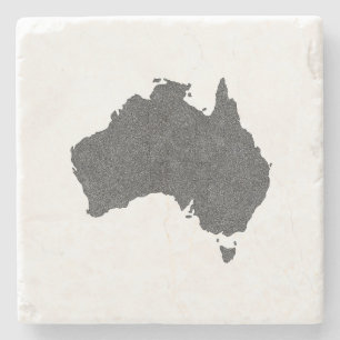 Australien Karte Design mit versteckten Grenzen Steinuntersetzer