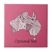 Australien Karte Doodle Art Fliese (Vorderseite)