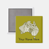 Australien Karte Doodle Art Magnet (Vorderseite/Rückseite)