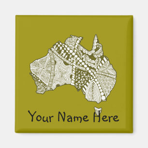 Australien Karte Doodle Art Magnet