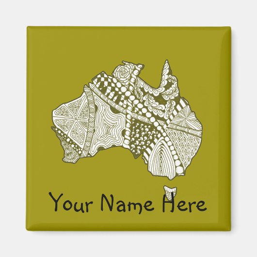 Australien Karte Doodle Art Magnet (Vorne)