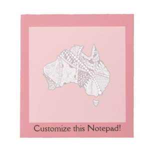 Australien Karte Doodle Art Notizblock