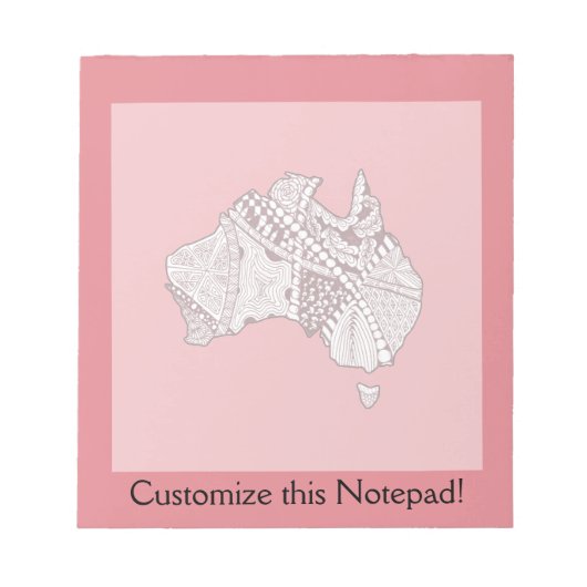 Australien Karte Doodle Art Notizblock (Vorderseite)