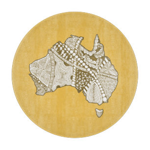 Australien Karte Doodle Art Schneidebrett