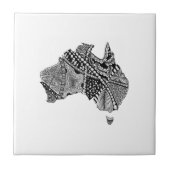 Australien Karte Doodle Fliese (Vorderseite)